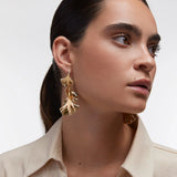 Pendientes Ginkgo en Plata 925 Bañada en Oro de 18 Kt