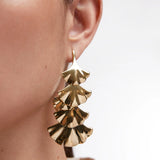 Pendientes Ginkgo en Plata 925 Bañada en Oro de 18 Kt