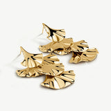 Pendientes Ginkgo en Plata 925 Bañada en Oro de 18 Kt