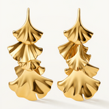 Pendientes Ginkgo en Plata 925 Bañada en Oro de 18 Kt