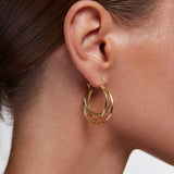 Pendientes Links Nova en Plata 925 Bañada en Oro de 18 Kt