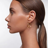 Pendientes Links Nova en Plata 925 Bañada en Oro de 18 Kt