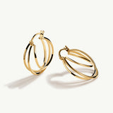 Pendientes Links Nova en Plata 925 Bañada en Oro de 18 Kt