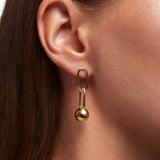 Pendientes Links Drop en Plata 925 Bañada en Oro de 18 Kt