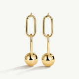 Pendientes Links Drop en Plata 925 Bañada en Oro de 18 Kt