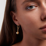 Pendientes Links Drop en Plata 925 Bañada en Oro de 18 Kt