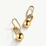 Pendientes Links Drop en Plata 925 Bañada en Oro de 18 Kt