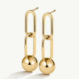 Pendientes Links Drop en Plata 925 Bañada en Oro de 18 Kt