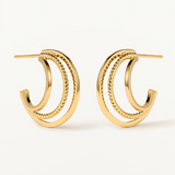 Pendientes Links Mist en Plata 925 Bañada en Oro de 18 Kt