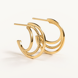 Pendientes Links Mist en Plata 925 Bañada en Oro de 18 Kt
