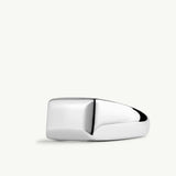 Sortija sello rectangular en plata de primera ley