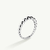 Sortija Mini Beads L en Plata de Primera Ley