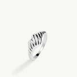 Sortija Heart Band en Plata de Primera Ley