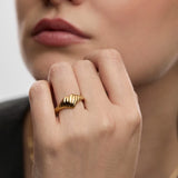 Sortija Heart Band en Plata 925 Bañada en Oro de 18 Kt