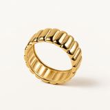 Sortija Sleek Lines en Plata 925 Bañada en Oro de 18 Kt