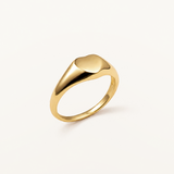 Sortija Bold Heart en Plata 925 Bañada en Oro de 18 Kt