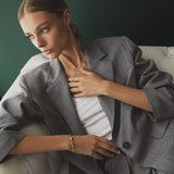 Sortija Gallonada Infinity en Plata 925 Bañada en Oro de 18 Kt