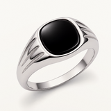 Anillo Sello Arvel Black en Plata de Primera Ley