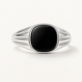 Anillo Sello Arvel Black en Plata de Primera Ley