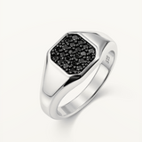 Anillo Sello Arvel Pavé en Plata de Primera Ley