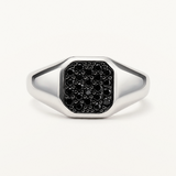 Anillo Sello Arvel Pavé en Plata de Primera Ley