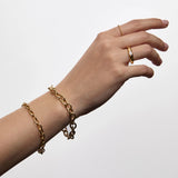 Sortija Mini Beads S en Plata 925 Bañada en Oro de 18 Kt
