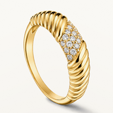 Sortija Golden Spiral en Plata 925 Bañada en Oro de 18 Kt