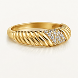 Sortija Golden Spiral en Plata 925 Bañada en Oro de 18 Kt
