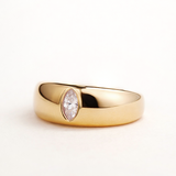 Sortija Oria Marquise Solid en Plata 925 Bañada en Oro de 18 Kt