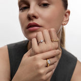 Sortija Oria Drop en Plata 925 Bañada en Oro de 18 Kt