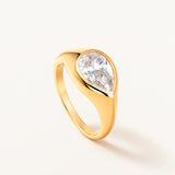 Sortija Oria Drop en Plata 925 Bañada en Oro de 18 Kt