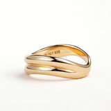 Sortija Callie Fold en Plata 925 Bañada en Oro de 18 Kt