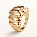 Sortija Callie Volume en Plata 925 Bañada en Oro de 18 Kt