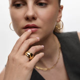 Sortija Callie Wave en Plata 925 Bañada en Oro de 18 Kt