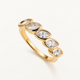 Sortija Oria Marquise en Plata 925 Bañada en Oro de 18 Kt