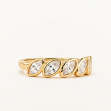 Sortija Oria Marquise en Plata 925 Bañada en Oro de 18 Kt