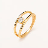 Sortija Oria Radiant Duo en Plata 925 Bañada en Oro de 18 Kt