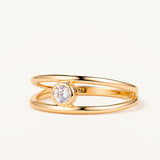 Sortija Oria Radiant Duo en Plata 925 Bañada en Oro de 18 Kt