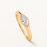 Sortija Oria Oval en Plata 925 Bañada en Oro de 18 Kt