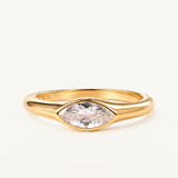 Sortija Oria Oval en Plata 925 Bañada en Oro de 18 Kt