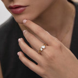 Sortija Oria Drop Duo en Plata 925 Bañada en Oro de 18 kt