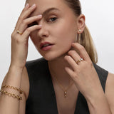 Sortija Oria Drop Duo en Plata 925 Bañada en Oro de 18 kt