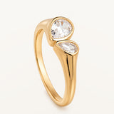Sortija Oria Drop Duo en Plata 925 Bañada en Oro de 18 kt