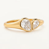 Sortija Oria Drop Duo en Plata 925 Bañada en Oro de 18 kt