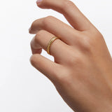 Sortija Luxe Stamp en Plata 925 Bañada en Oro de 18 Kt