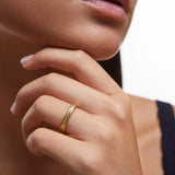 Sortija Luxe Stamp en Plata 925 Bañada en Oro de 18 Kt