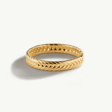 Sortija Luxe Stamp en Plata 925 Bañada en Oro de 18 Kt