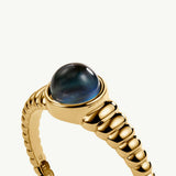 Sortija gallonada Alchemy Mood Stone en Plata 925 Bañada en Oro de 18 Kt