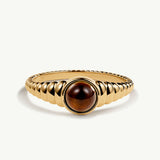 Sortija gallonada Alchemy Mood Stone en Plata 925 Bañada en Oro de 18 Kt