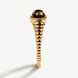 Sortija gallonada Alchemy Mood Stone en Plata 925 Bañada en Oro de 18 Kt